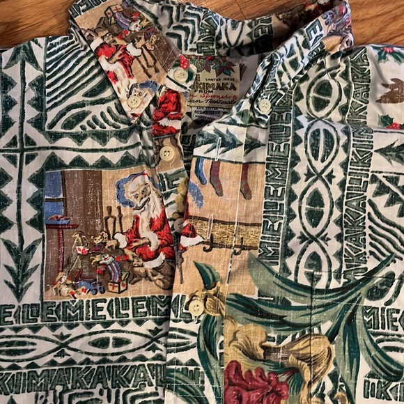 Reyn Spooner Christmas button down Shirt Santa 1/3 button up  size large L - Picture 5 of 10